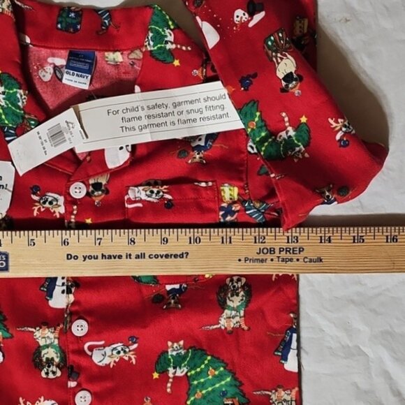 Old Navy Loose-Fit Button Front Matching Pet Print Pajama Top Only, 3T New - Picture 8 of 10